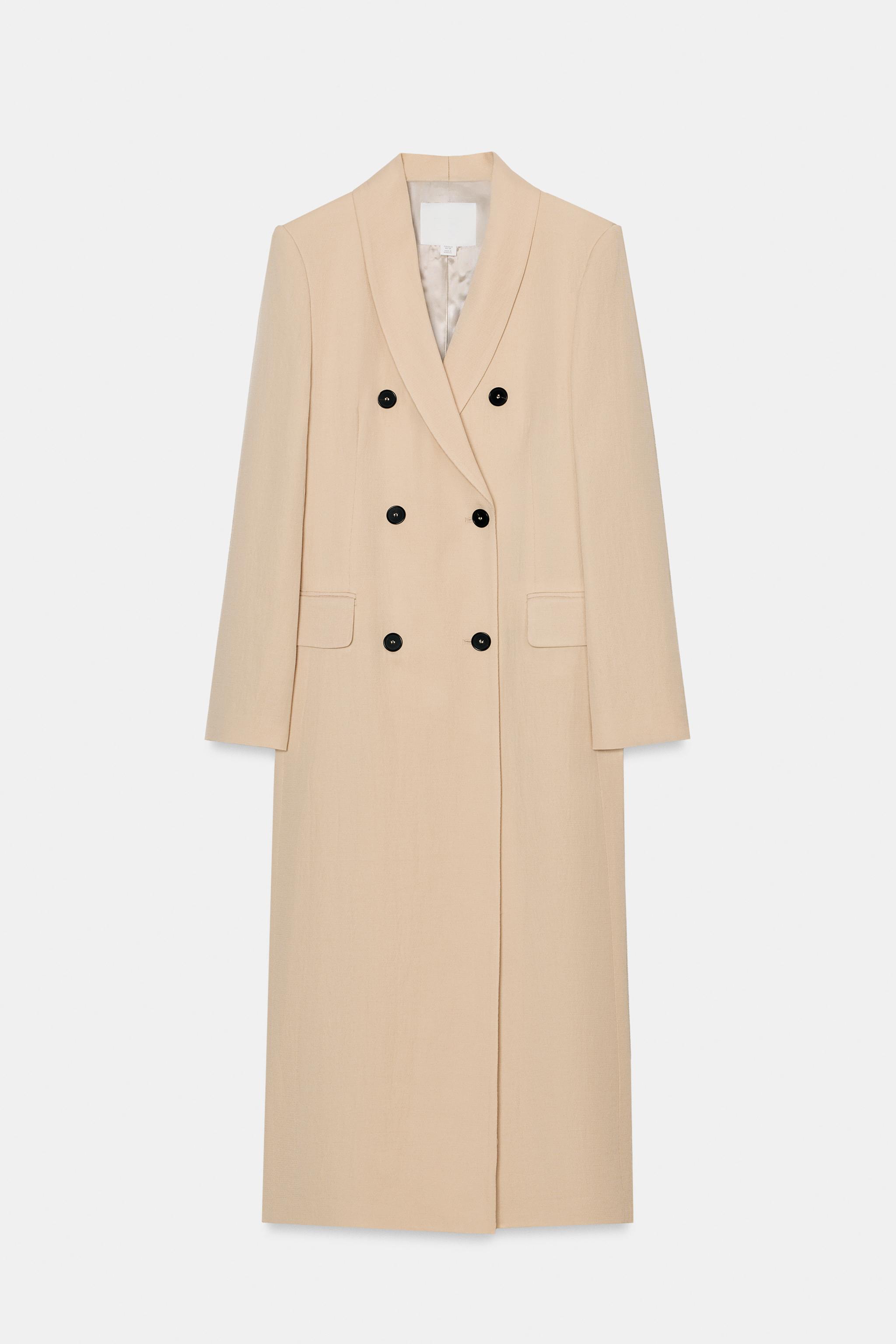 ZW COLLECTION FLOWY DOUBLE-BREASTED COAT